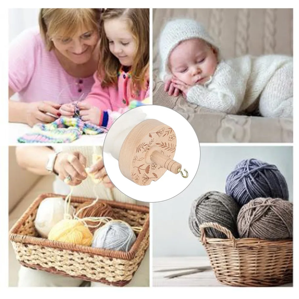 Practical Wooden Drop Spindle Hand Carved Top Whorl Yarn Spinning Kit Wool Top Kit For Sewing view 6