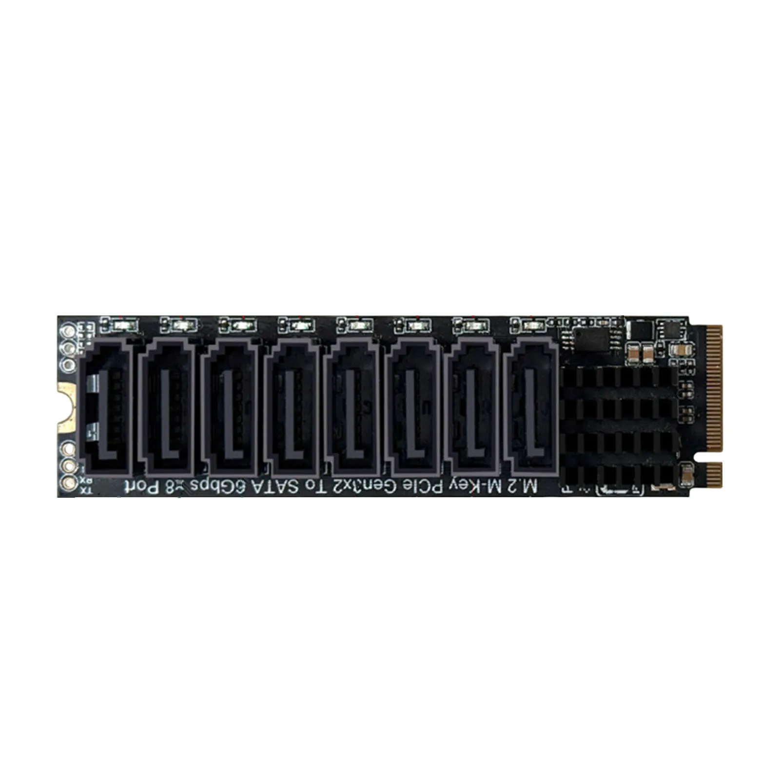 

M.2 To SATA Adapter ASM1166 6Gbps 8 Port M.2 NVMe To SATA 3.0 Expansion Card with Smart Indicator Tools Included for Desktop PC
