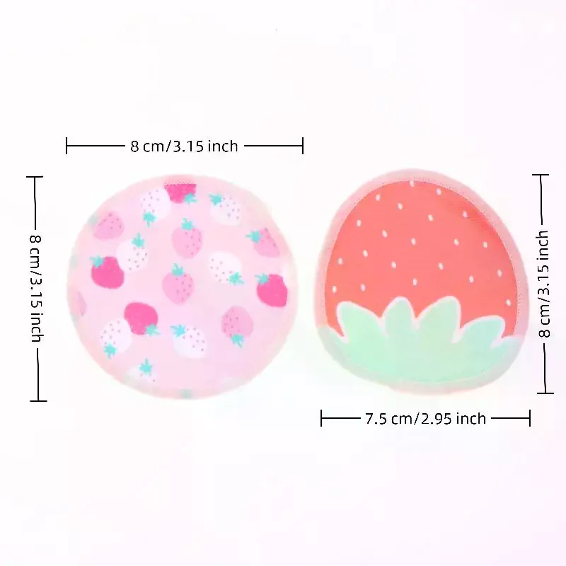 個メイクアップファッション高品質 10 リムーバーパッド洗える二層イチゴプリントクリーニングコットン再利用可能なフェイシャルメイクアップ