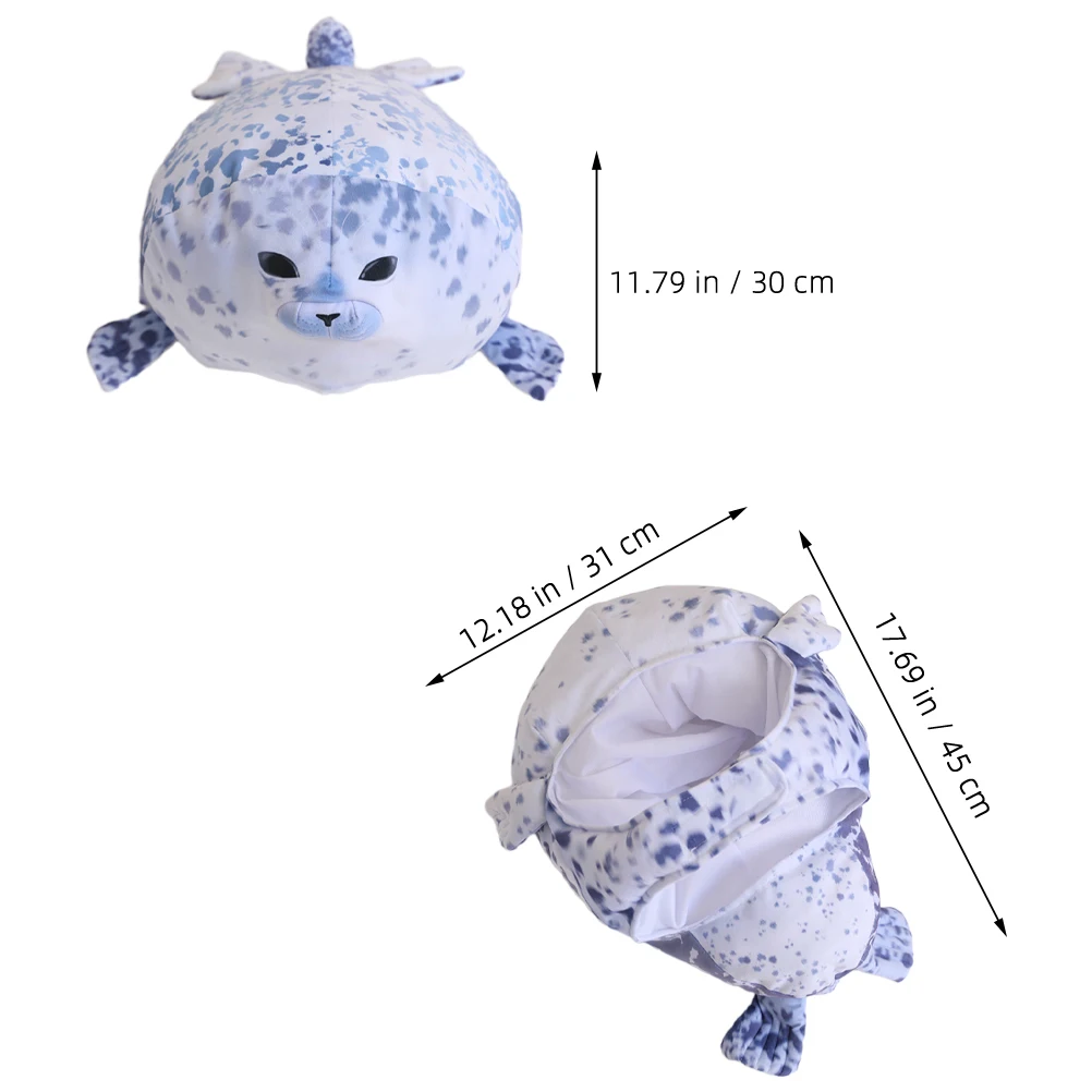 Seal Head Hat Animal Funny Costume Headwear Stuffed Decorative Carnival Party Accessories Adult Women Cosplay Props