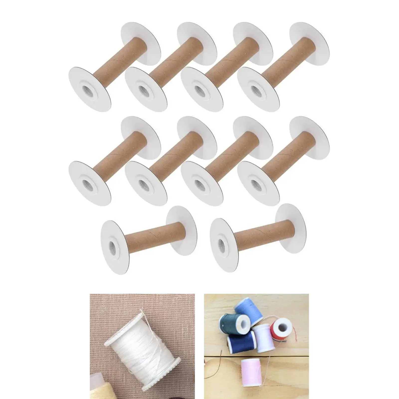 10Pcs Paper Sewing Spools Cord Chain Empty Wire Spools Manual Thread String Bobbin for Home Yarn Crafts Chain Embroidery Thread