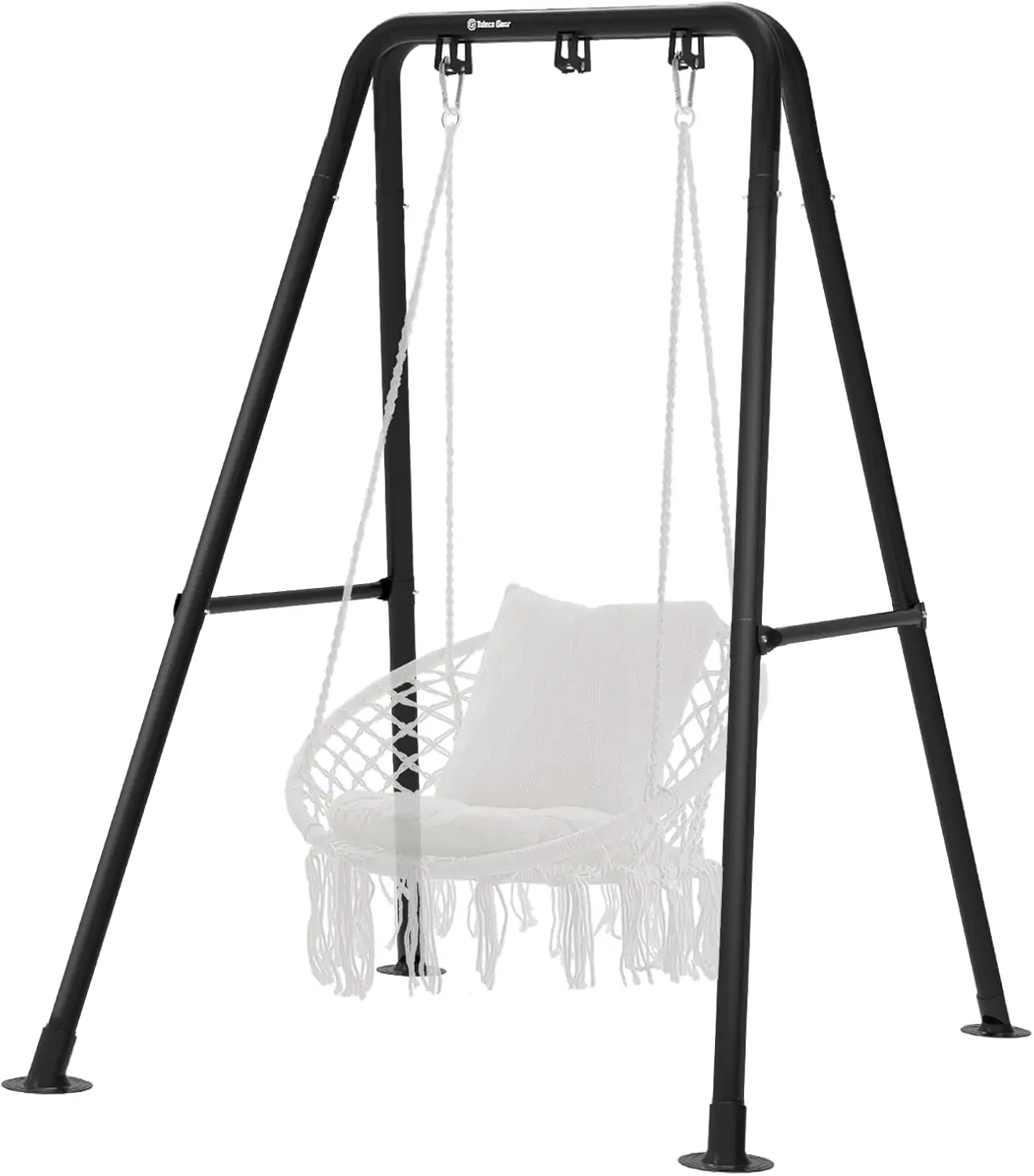 

Heavy-Duty Steel Hammock Chair Stand, 300LBS Capacity for Indoor Outdoor Use, Easy Assembly (Black)