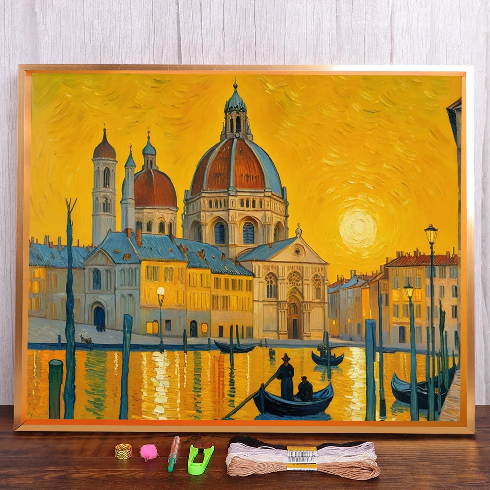 

Chruch Sunset Printed 11CT Cross-Stitch Set Embroidery DMC Threads Hobby Sewing Painting Handicraft Jewelry Sales For Adults