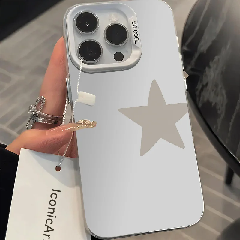 

Star pattern phone case for iPhone 17 16 15 14 13 12 11 Pro/ Max/Plus shock-proof rear cover anti-fingerprint