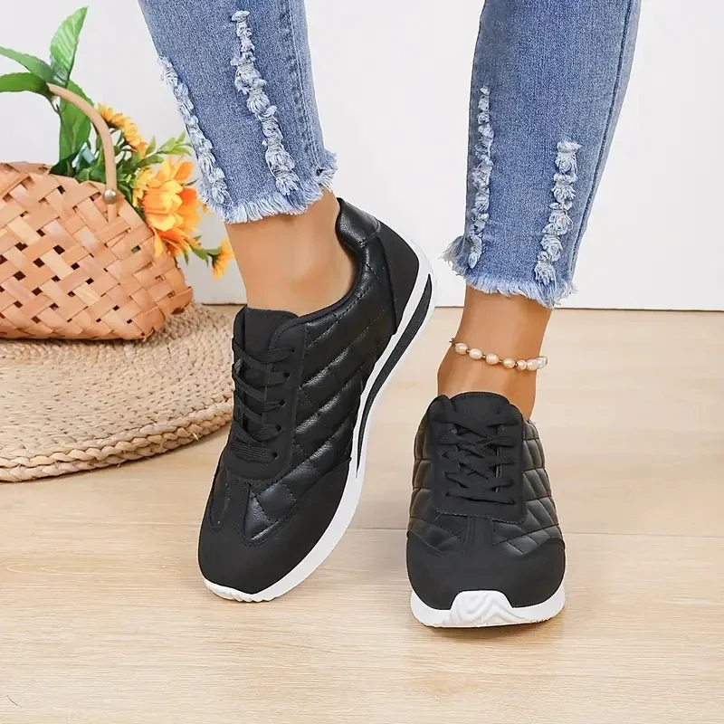 Fashionable Plaid Casual Lightweight Women's Sports Shoes Comfortable and Versatile Vulcanized Shoes  zapatillas de deporte