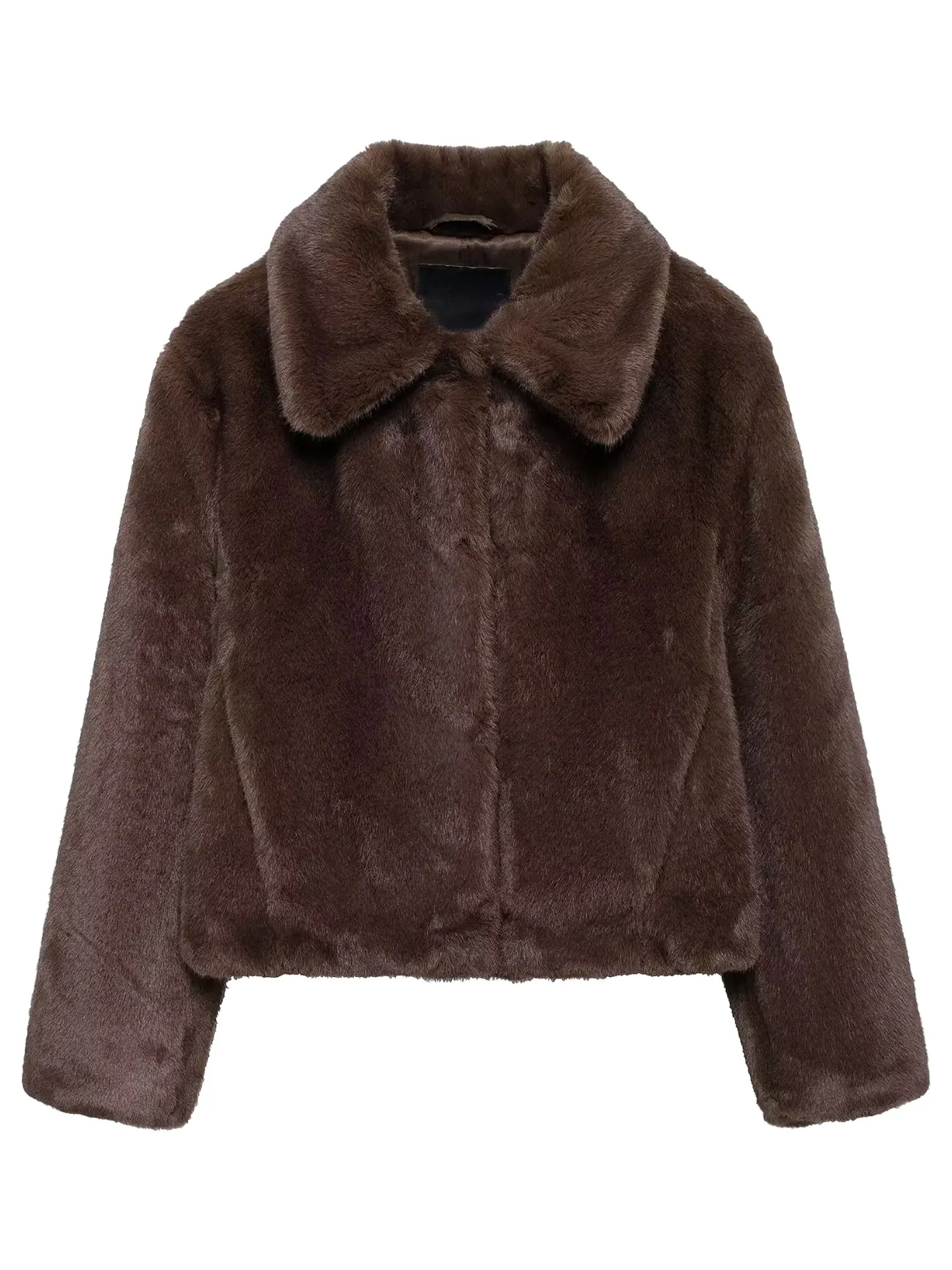 Sli ort American Sle effet fourrure artificielle Jaet femme polyvalent printemps 2026 Faion coupe décontractée longue manteau Sve