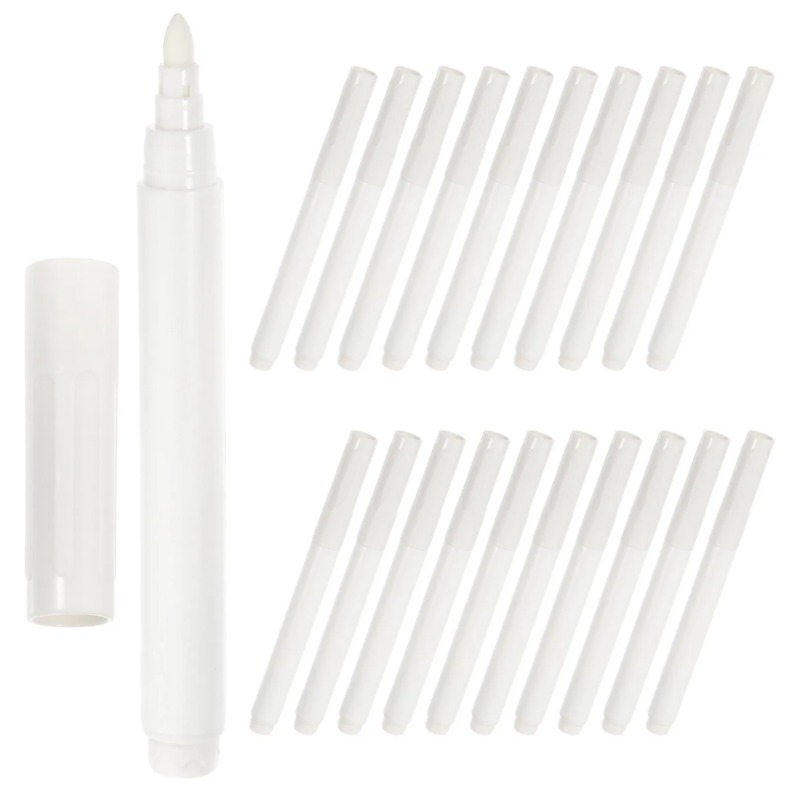 

20Pcs White Chalk Markers Liquid Chalk Pens Safe Non Toxic Smooth Writing Comfort Grip for School Office Home Creative Drawing