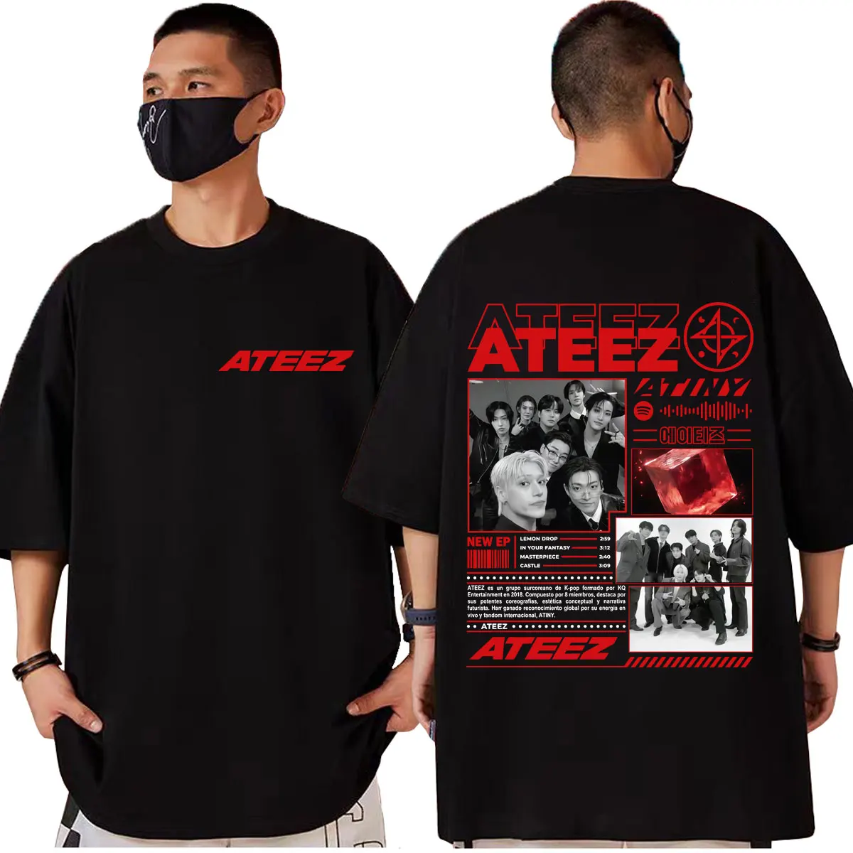 

Korean Band ATEEZ Merch T Shirt Men Women Clothing High Quality Fashion Oversized T-shirt Summer Casual Short Sleeve T-shirts