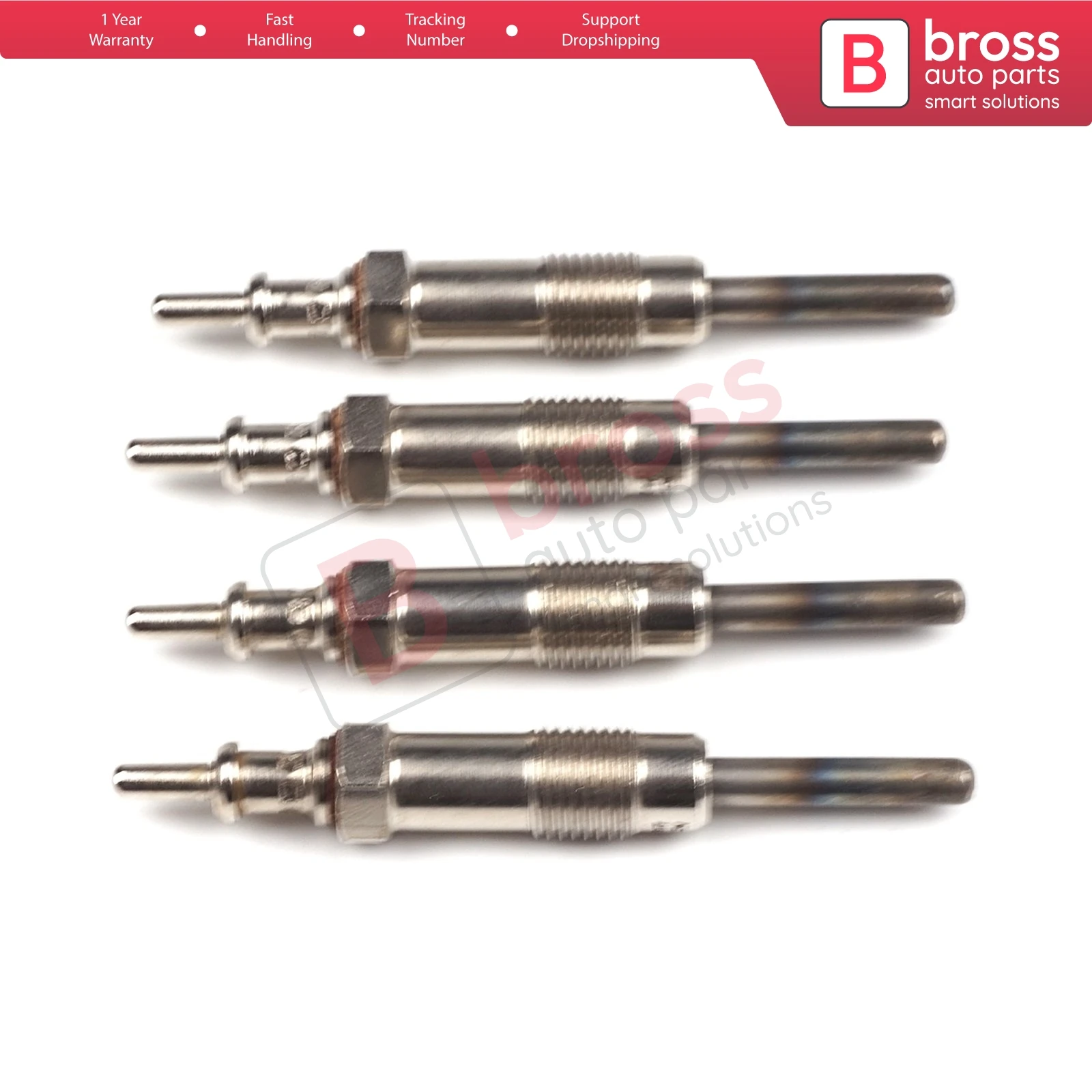 Bross Auto Parts BGP27-1 4 Pcs Heater Glow Plugs GX86, 0011592601, GN961 for Mercedes Sprinter Vario 2.9 D Ship From Turkey