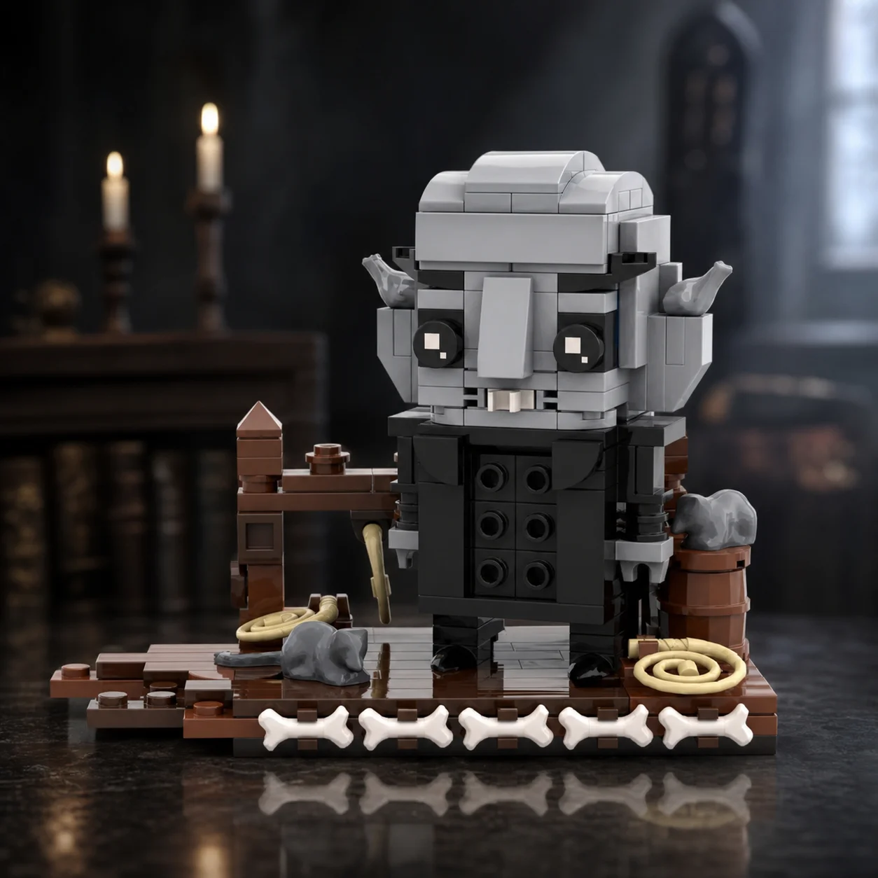 

MOC Classic Horror Vampire Building Blocks Vintage Movie Count Figure Bricks Model Gothic Desktop Decor Gift
