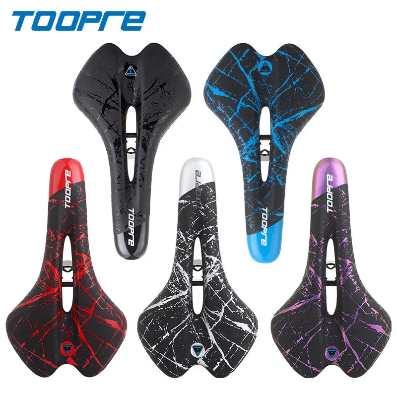 TOOPRE Bicycle Saddle MTB Mountain Road Bike Seat PU Leather Gel Filled Cycling Cushion Comfortable Shockproof Bicycle Saddle