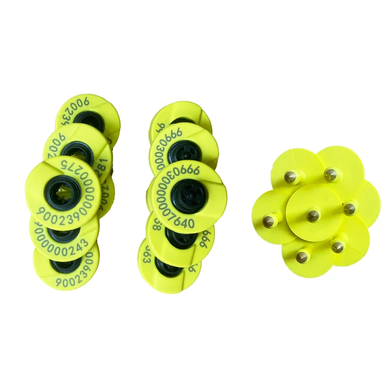 

134,2 кГц HDX ISO11784/5 RFID круглая кнопка для свиньи EID ушная бирка ID номер ТПУ ушная бирка для крупного рогатого скота для идентификации фермы и скота