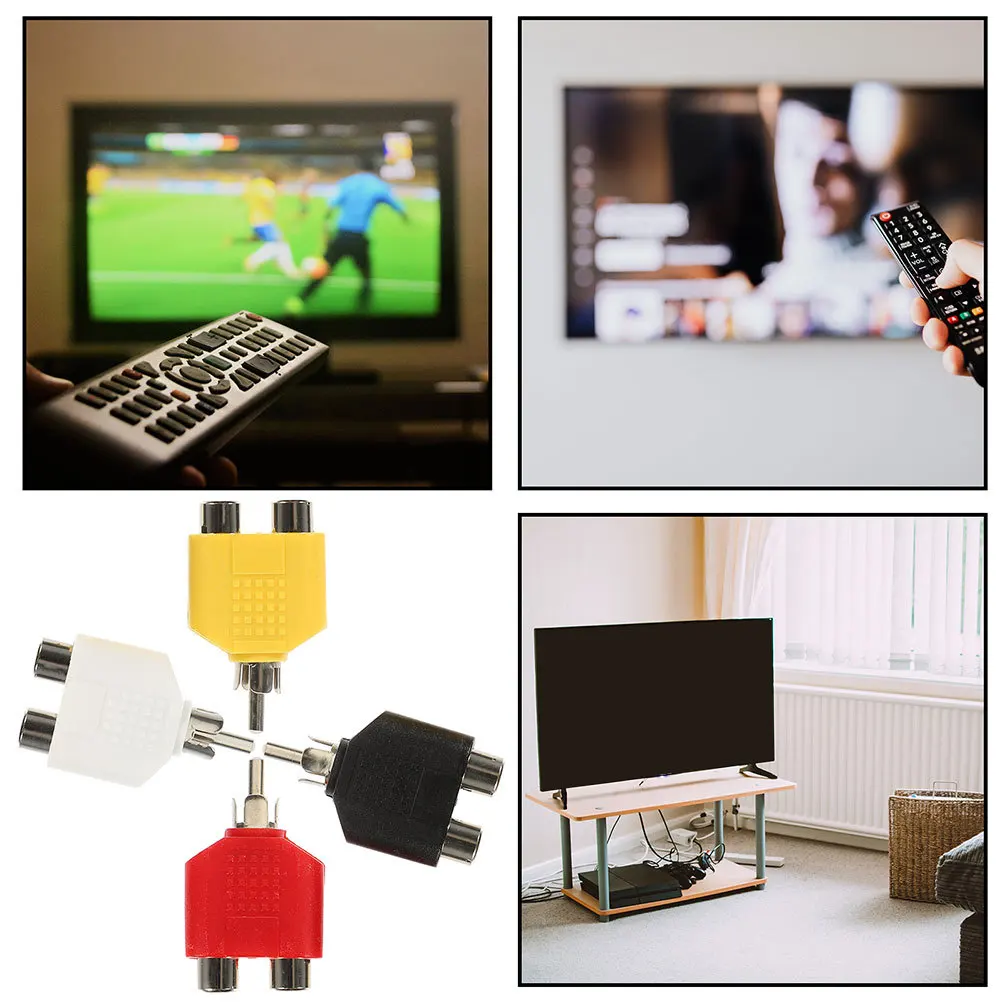 

8pcs Y-Type Splitter Adapter Audio Video Cable Converter Dual Female To Male Stereo Audio Splitter Connector For Subwoofer