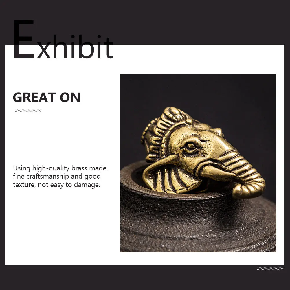 

2Pcs Brass Elephant Buckle Yellow Brass DIY Button for Clothes Luggage Decor Exquisite Craft Accessory Retro