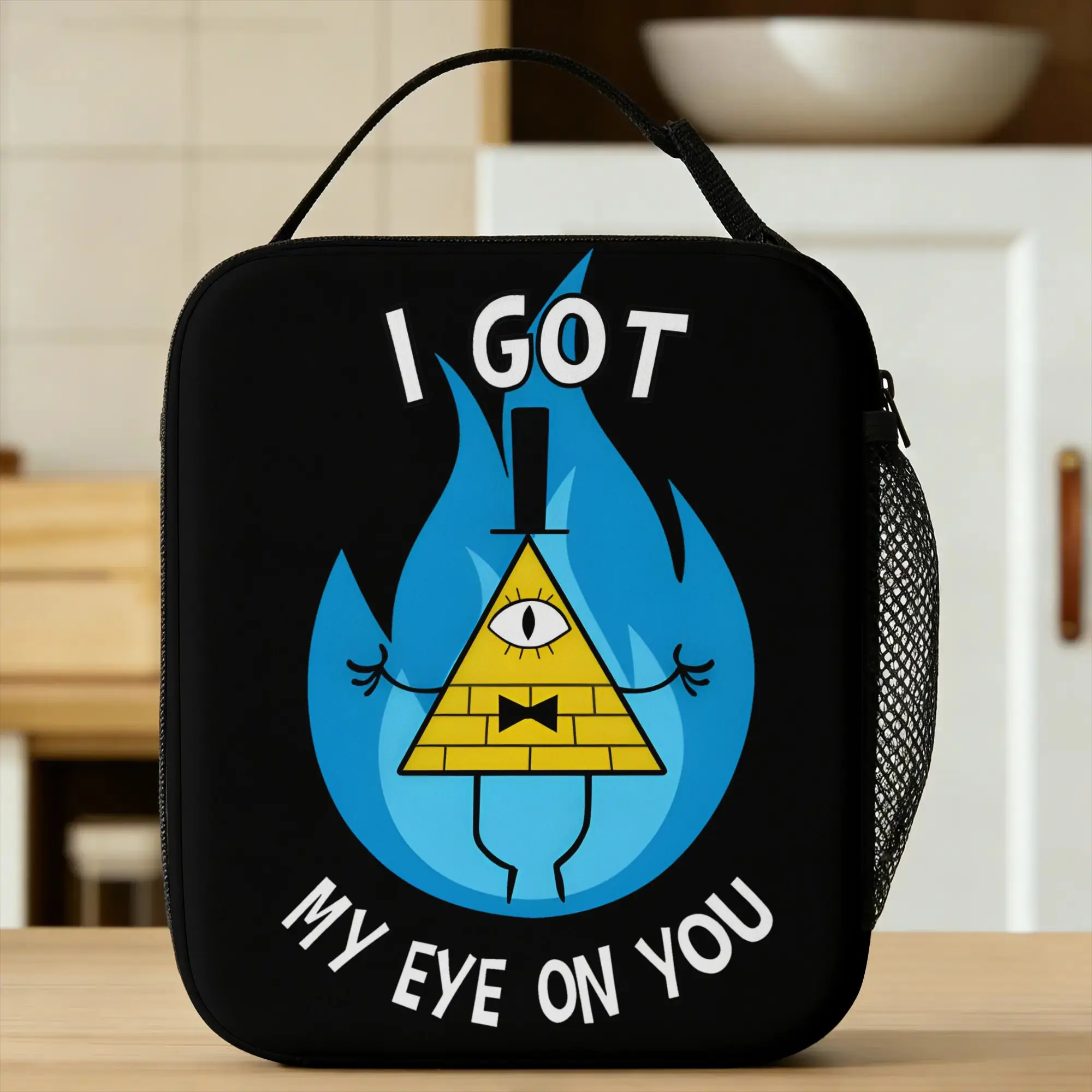 I Got My Eye On You Lunch Bag G-Gravity Falls Fashion Lunch Box Travel Portable Thermal Tote Handbags Girls Oxford Cooler Bag