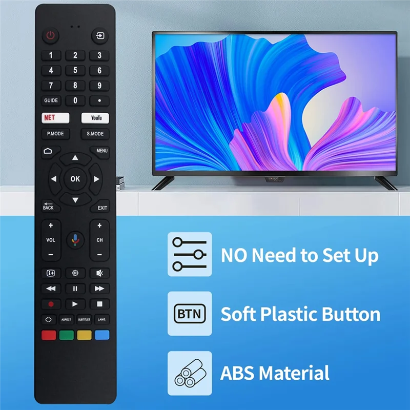 ABSQ-RC-NZ Control remoto de repuesto para VEON Smart 4K UHD LED HDTV Android TV sin funcionalidad de voz