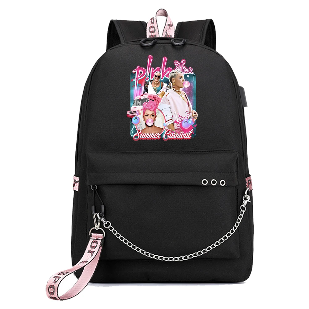 Pink Summer Carnival 2024 Tour  Backpack Popular Music Fashion Travel Backpacks Outdoor Sport School Bag for Fans Gift