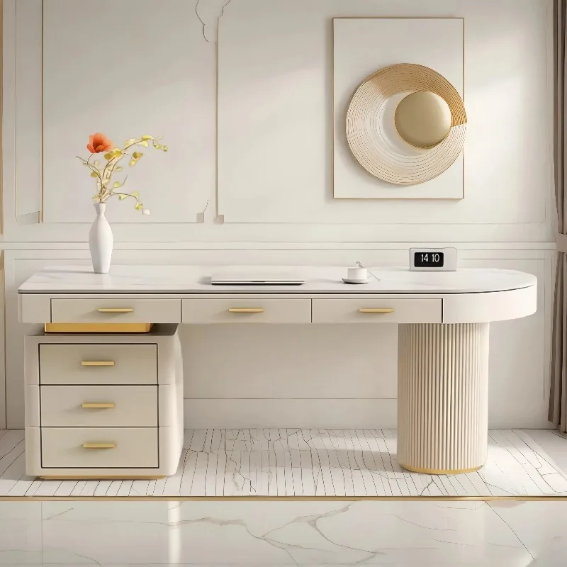 Meja Kantor Modern Kecil Putih Gaya Nordik Minimalis dengan Laci Penyimpanan Mesa Ordenador Furnitur Trendy