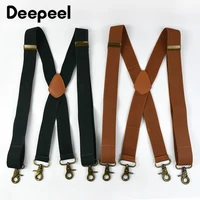 Deepeel-suspender para adultos para hombre, 3,5x120cm, tirantes tipo X, 4 Clips, hebillas de gancho, correa ajustable, cinturón elástico, tirantes para pantalones masculinos