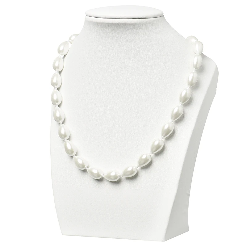 White Drop Shape 9x13mm Synthetic Coral Stone Beads, 18 Inch Strand for DIY Necklace Chain, Jewelry Making Supplies Gift H436