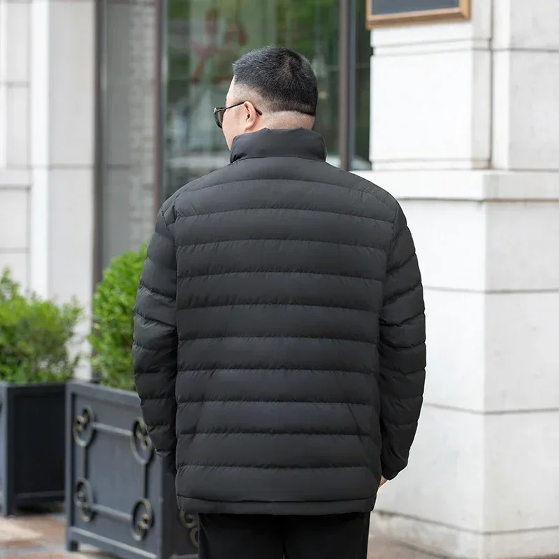 3XL-9XL Plus Size Luxury Men's Winter Plus Size Down Jacket Stand Collar 85 Duck Down Light Warm Clothes Simple Coat New Product