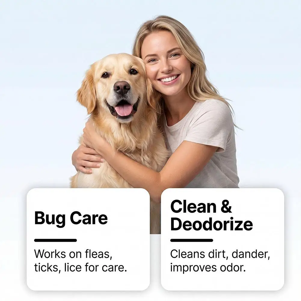 New Gentle Pet Flea Tick Lice Removal Shampoo Smooth Pet Cleaning Deworming Remover Effectively Remove Parasites From Cats Dogs view 4