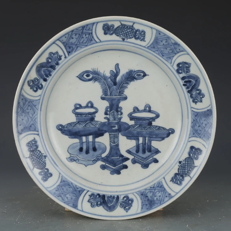 

Qing Blue And White Antique Pattern Plate Porcelain Collection