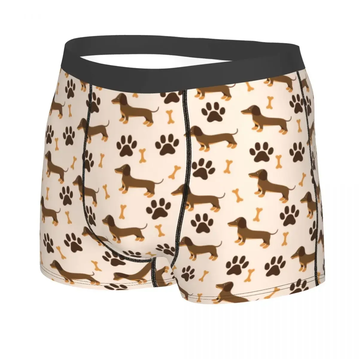 Custom Fashion Dachshund Sausage Dog Boxers Shorts Panties Male Underpants Stretch Animal Puppy Lovers Briefs Underwear