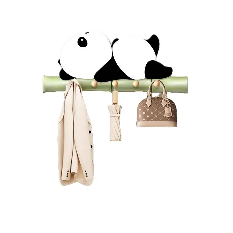 Cream Wall Mounted Coat Hooks Entryway Key Hanger Decorative Door Pendant Storage Rack for Living Room TV Background