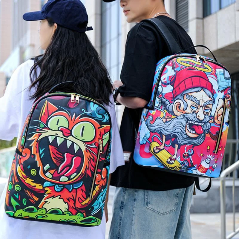 Y2K Funny Backpacks Pattern Printed Backpacks Personal Travel Bag Lightweight Sweet Protection Backpack College Students Bag New