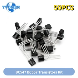 50PCS Transistor BC547 BC557 Each 25pcs BC547B BC557B NPN PNP Triode Transistors DIY Electronic Kit