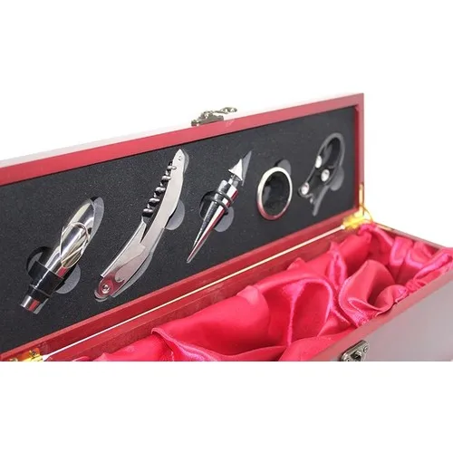 Gift Powder Wood Boxed Wine Rack Wine Opener Corkscrew Set