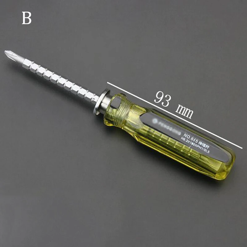 Double-Use Screwdriver Removable Hand Tool Chrome Vanadium Steel Repair Tool Handle Flathead Screw Driver