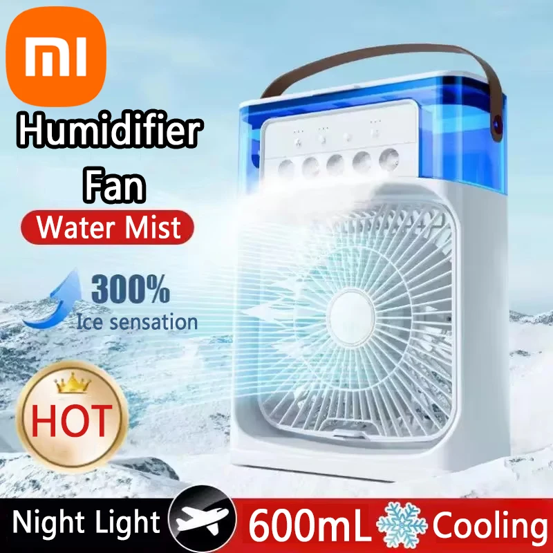 

Портативный охлаждающий вентилятор Xiaomi для наружного применения 60 ° Осциллирующий таймер, резервуар для воды на 600 мл, перезаряжаемый через USB, экономия энергии на 30%