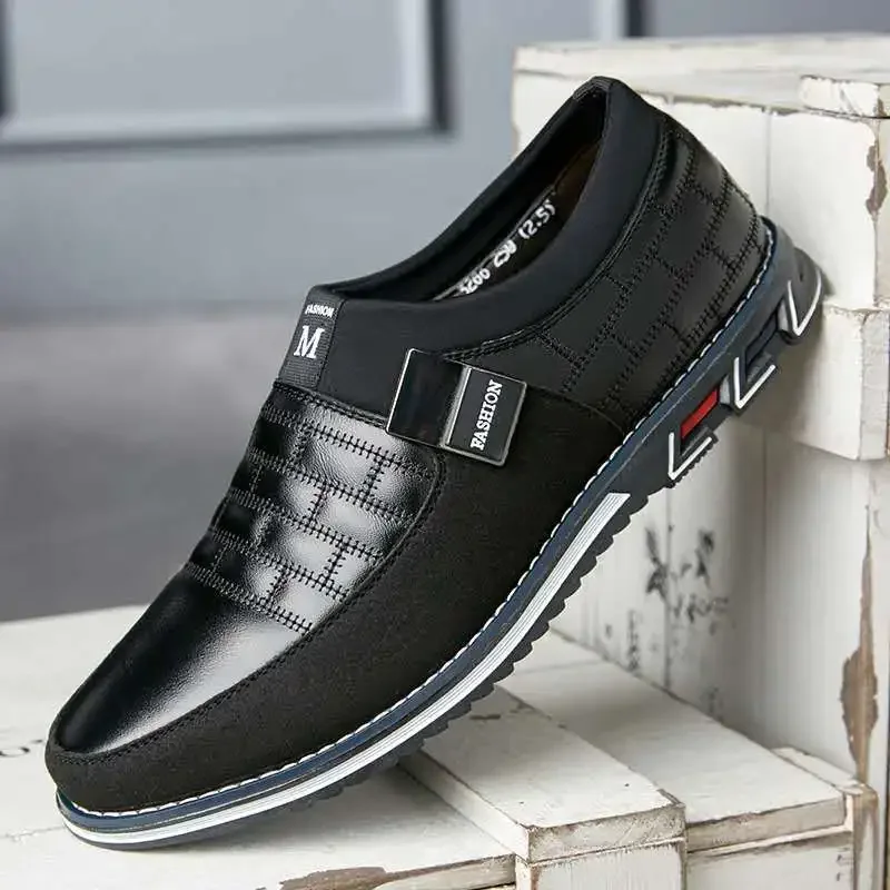 Chaussures en cuir décontractées pour hommes, chaussures d'affaires, chaussures de bureau confortables, mocassins de travail, grande taille, tendance