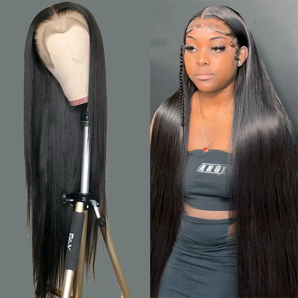 

Bone Straight 13x6 Transparent Lace Front Human Hair Wig 40 Inch Lace Frontal Wig 13x4 HD Brazilian Pre Plucked Lace Frontal Wig