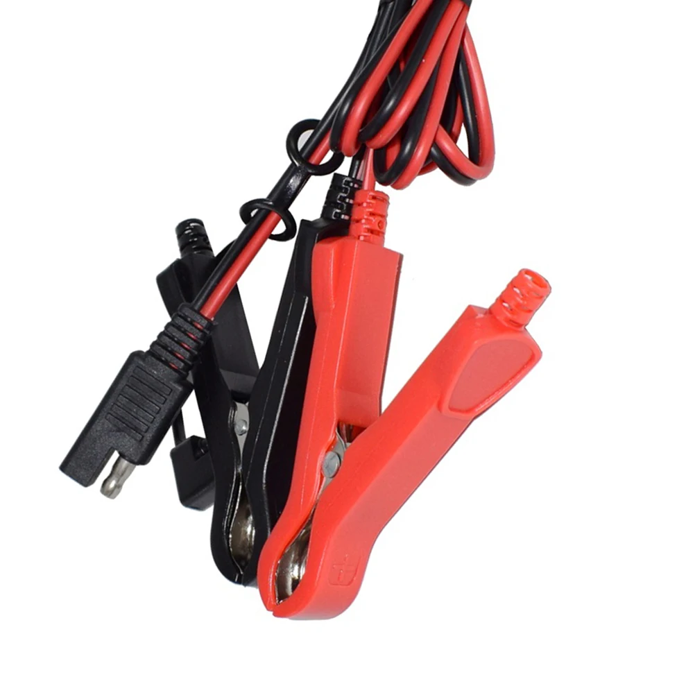 

100cm Crocodile Clip Charging Cable SAE Alligator Clips Adapter Motorcycle Inline Fuse Solar Car LED Electronics Truck