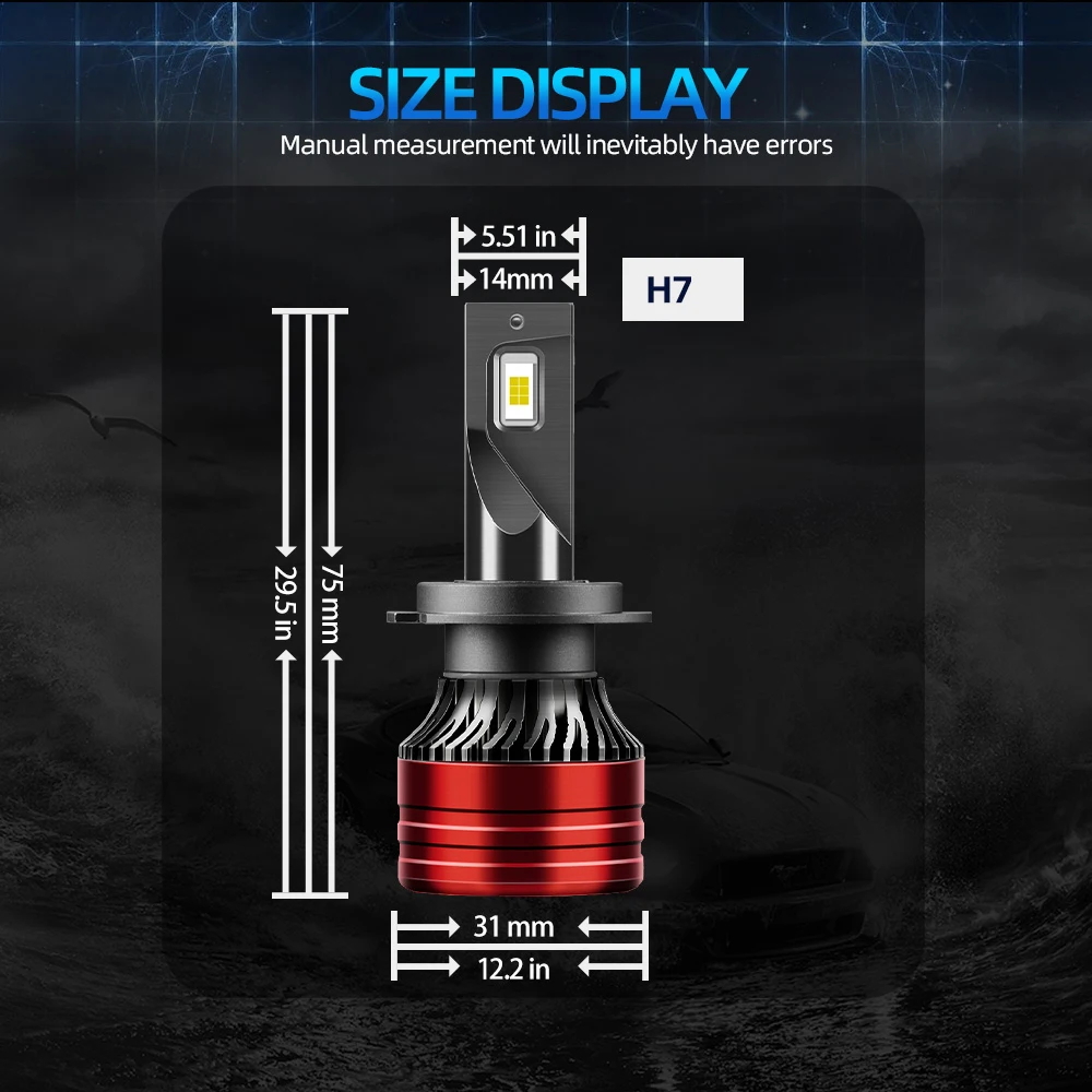 4/6PCS Headlight Bulbs 16000LM Super Bright H7 120W / 12V Fog CSP Lamps For Hyundai Grand Santa Fe 2013 2014 2015 2016 2017 2018