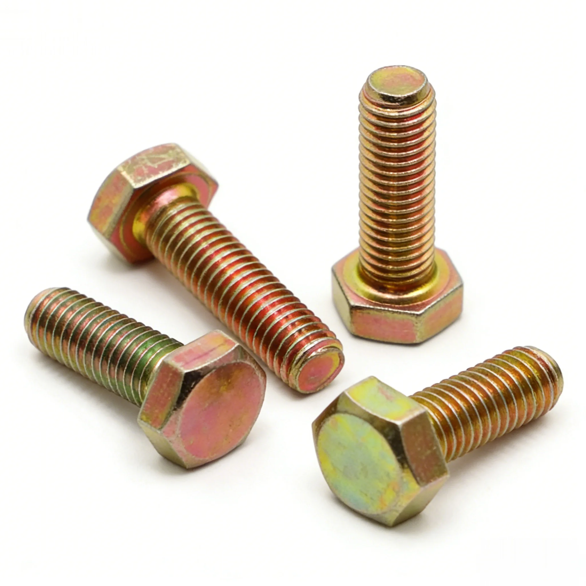 M6 M8 M10 M12 Metric Color Zinc Steel External Hex Hexagon Head Cap Screws Bolts DIN933