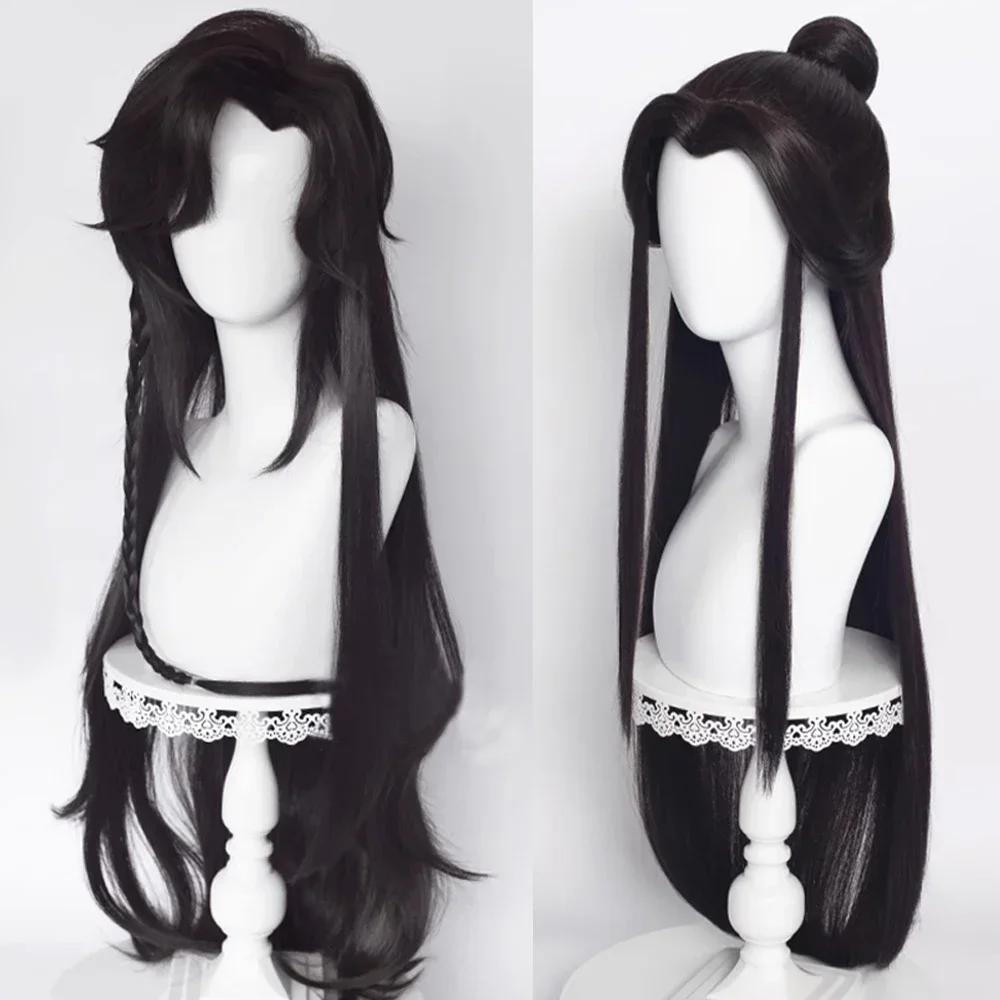 Tian Guan Ci Fu Hu Hua Cheng Xie Lian Wig Synthetic Long Straight Black Anime Cosplay Hair Wig For Party