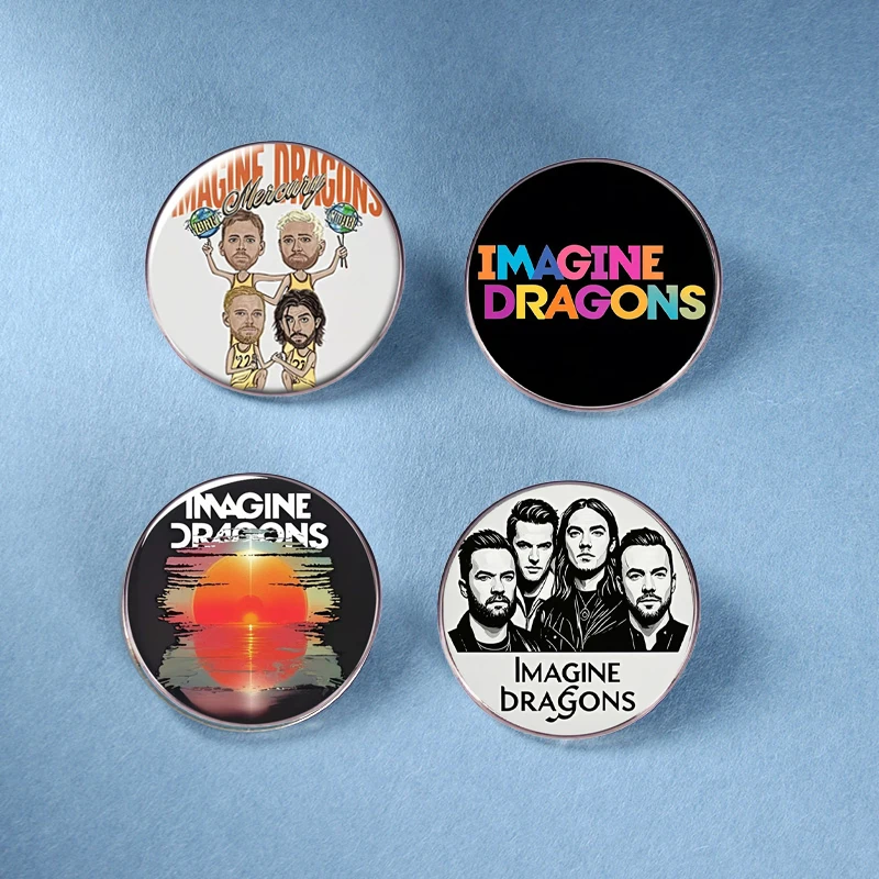 New Imagine Dragons Band Brooch Hard Rock Punk Music Singer Pin Metal Badge Clothes Accessories Fan Collection Gift