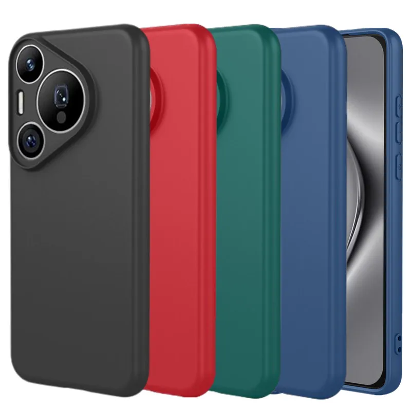 Гибкий чехол из жидкого силикона и ТПУ для Huawei Pura 70, ультразащитный чехол для Huawei P70 Pro, Fundas Coque Capa