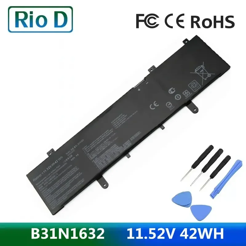 B31N1632 11.52V 42WH  0B200-02540000 Laptop Battery ASUS ZenBook 14 X405 X405U X405UA 3ICP5/57/81 0B200-02540000