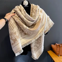 2024 Womens Cashmere Scarf Luxury Brand Warm  Scarf Winter Women's Fashion Scarf Long Pashmina Shawl Bufanda Scarf