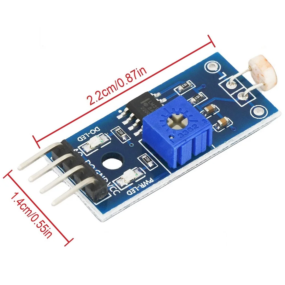 Módulo de Sensor fotosensible para Arduino, fotorresistencia de detección de luz, resistencia de foto, 5 piezas, 3,3-5V, 4 pines