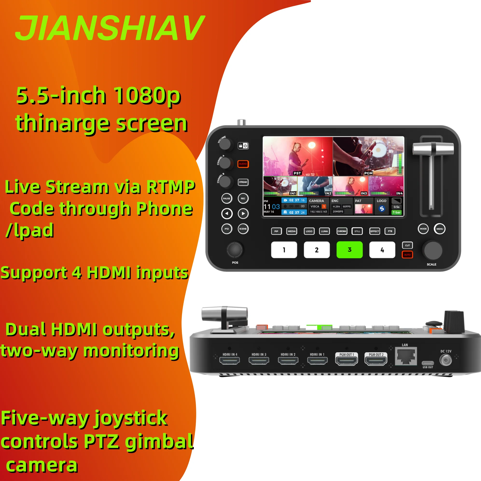 

HDMI IP USB switcher atem switchboard control panel switch video mixer switcher vMix/OBS software switchboard control panel