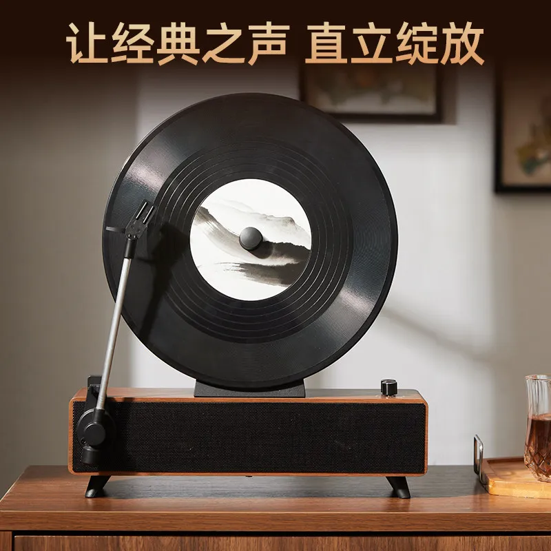 Bluetooth speaker, retro new Chinese simulation three-dimensional vinyl record player, decoration