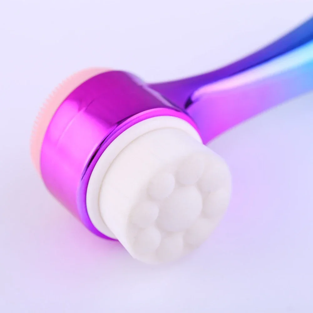 2 في 1 فرشاة تنظيف الوجه المتدرجة لتقشير مسام الوجه وإزالة الرؤوس السوداء وفرشاة التدليك على الوجهين أدوات نظيفة #3