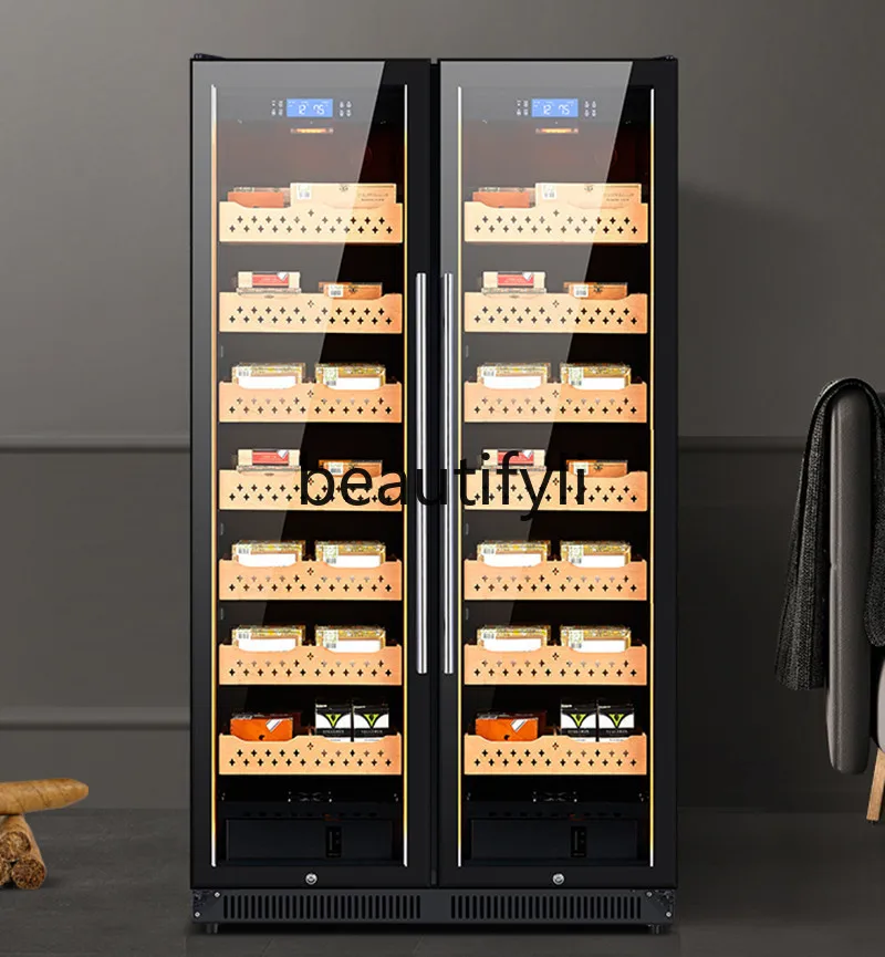 النبيذ الأحمر السيجار مزيج مجلس الوزراء التبغ مرطب درجة حرارة ثابتة الرطوبة الثابتة عرض خزانة العرض التجارية