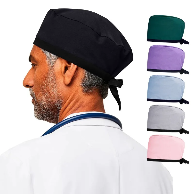 Casquette Sur gical De couleur unie, nouveau chapeau d'infirmière bleu, casquette De travail De clinique en coton pour femmes, chapeau De soins post-partum pour hommes
